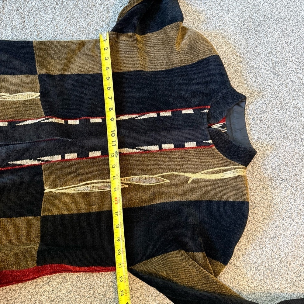 Mina Norton New York Wearable Art/Artsy/Art To Wear Chenille Cardigan Women’s L - Picture 6 of 9
